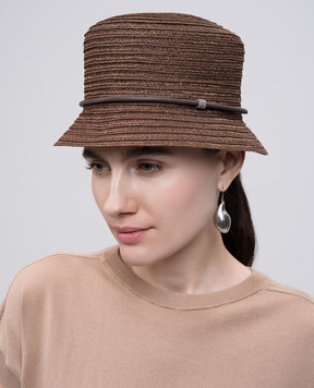 Peserico Коричневая шляпа из конопли с цепочкой мониль S36190C0CC492