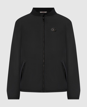 Valentino Черный бомбер с металлическим логотипом VLogo Signature 5V3CIO55CKV