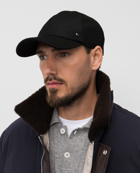 Canali Черная кепка из шерсти YA00030H060