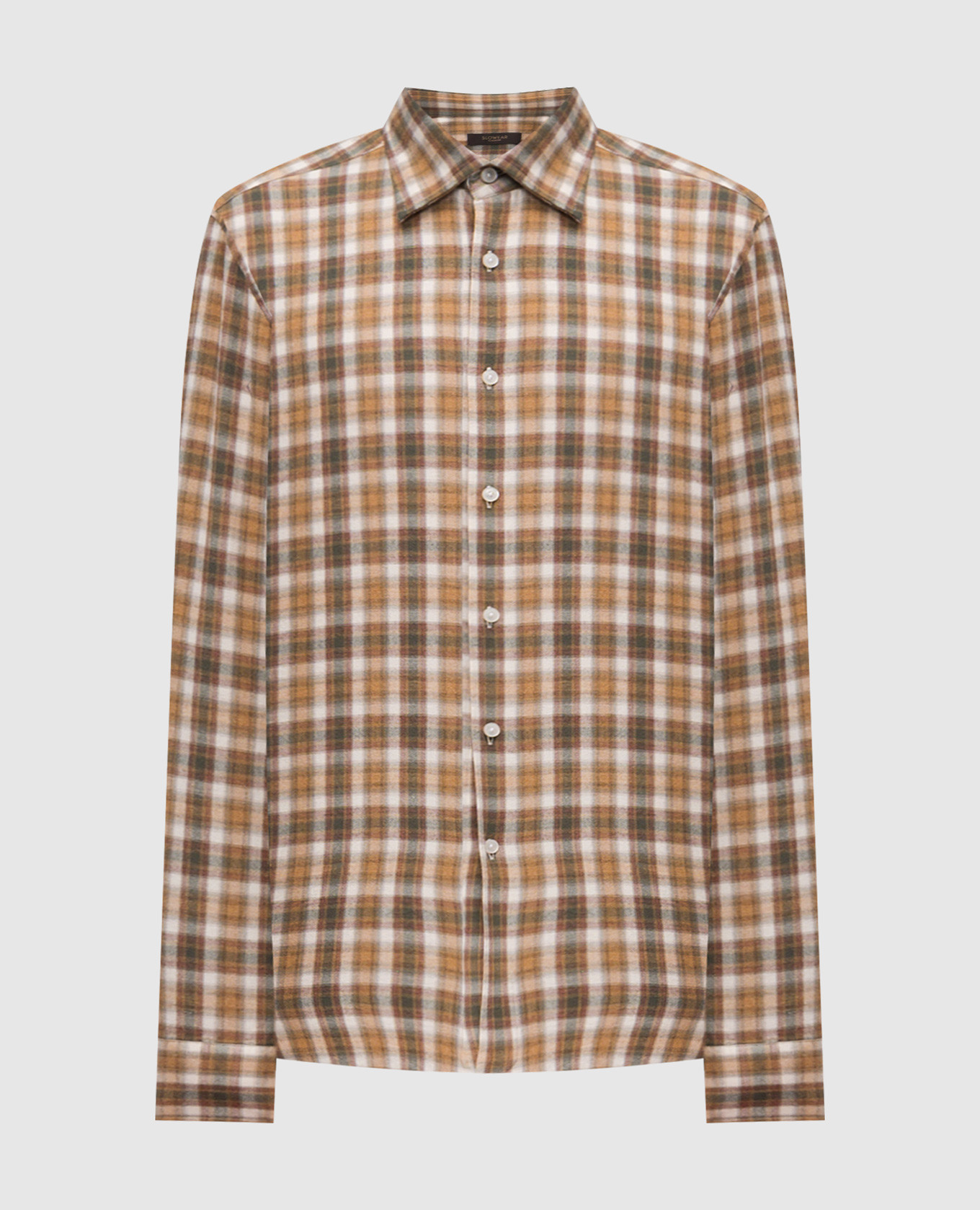 

Бежевая рубашка в клетку, Бежевый, Рубашки