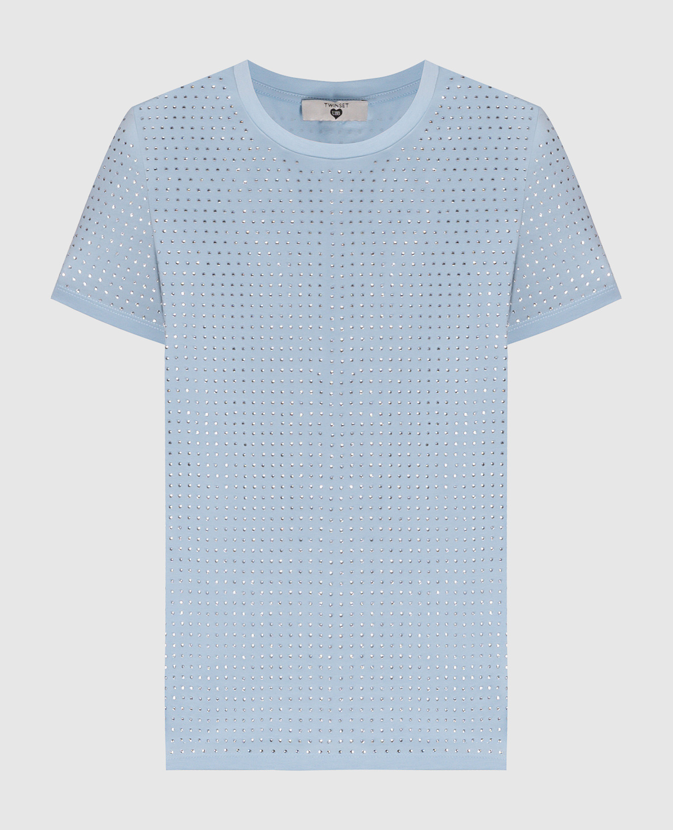 Blue t-shirt with crystals