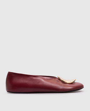 Jil Sander Бордові шкіряні балетки J15WZ0029P8226