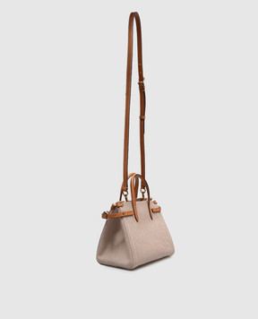 Valentino Бежевая сумка-тоут с металлической эмблемой VLogo Signature 6W2B0R20EZT