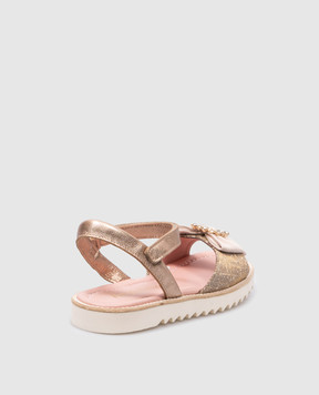 Pretty Ballerinas Детские бежевые комбинированные босоножки Esti с кристаллами. 51266