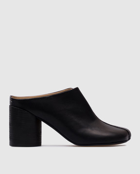 Maison Margiela MM6 Черные кожаные мюли S59WX0071P5000