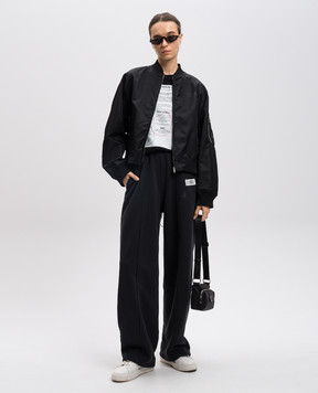 Maison Margiela MM6 Черные спортивные брюки с логотипом S52KA0528M25014