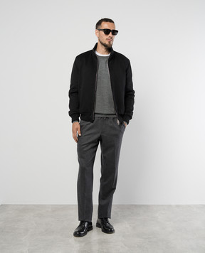 Brunello Cucinelli Серый джемпер из шерсти и кашемира M2400100