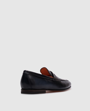 Santoni Сині шкіряні лофери MCNC18007SA4BSLF