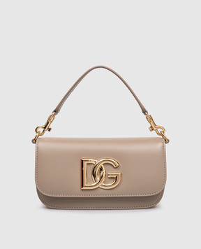 Dolce&Gabbana Бежева шкіряна сумка крос-боді 3.5 BB7603AW576