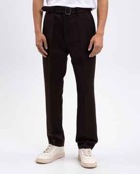 Maison Margiela MM6 Коричневі штани з вовною SH2KA0042M35612