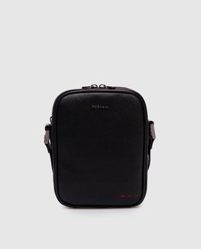 Kiton Черная кожаная сумка с логотипом UBA0112N01228