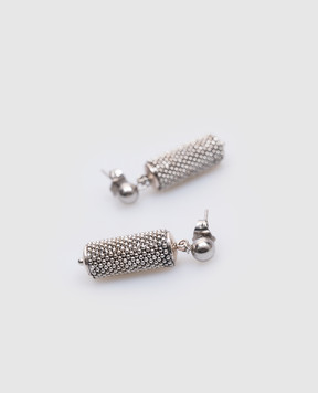Peserico Сріблясті сережки з ланцюжком моніль S35452C0CC458