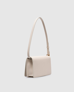 Valentino Бежевая кожаная сумка кросс-боди с металлической эмблемой VLogo Signature 6W2P0AK8SNP
