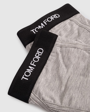 Tom Ford Набор серых меланжевых трусов-брифов с логотипом T4XC11410