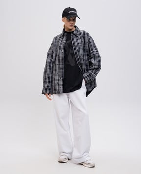 Vetements Сіра куртка в стилі сорочки в клітинку UA66SH460Nw