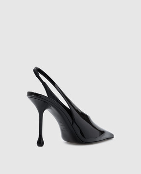 Jimmy Choo Черные кожаные лакированные слингбеки Isa ISA95PAT