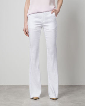 Dondup Білі штани кльош Tina з льоном DP726LS0015DXXX