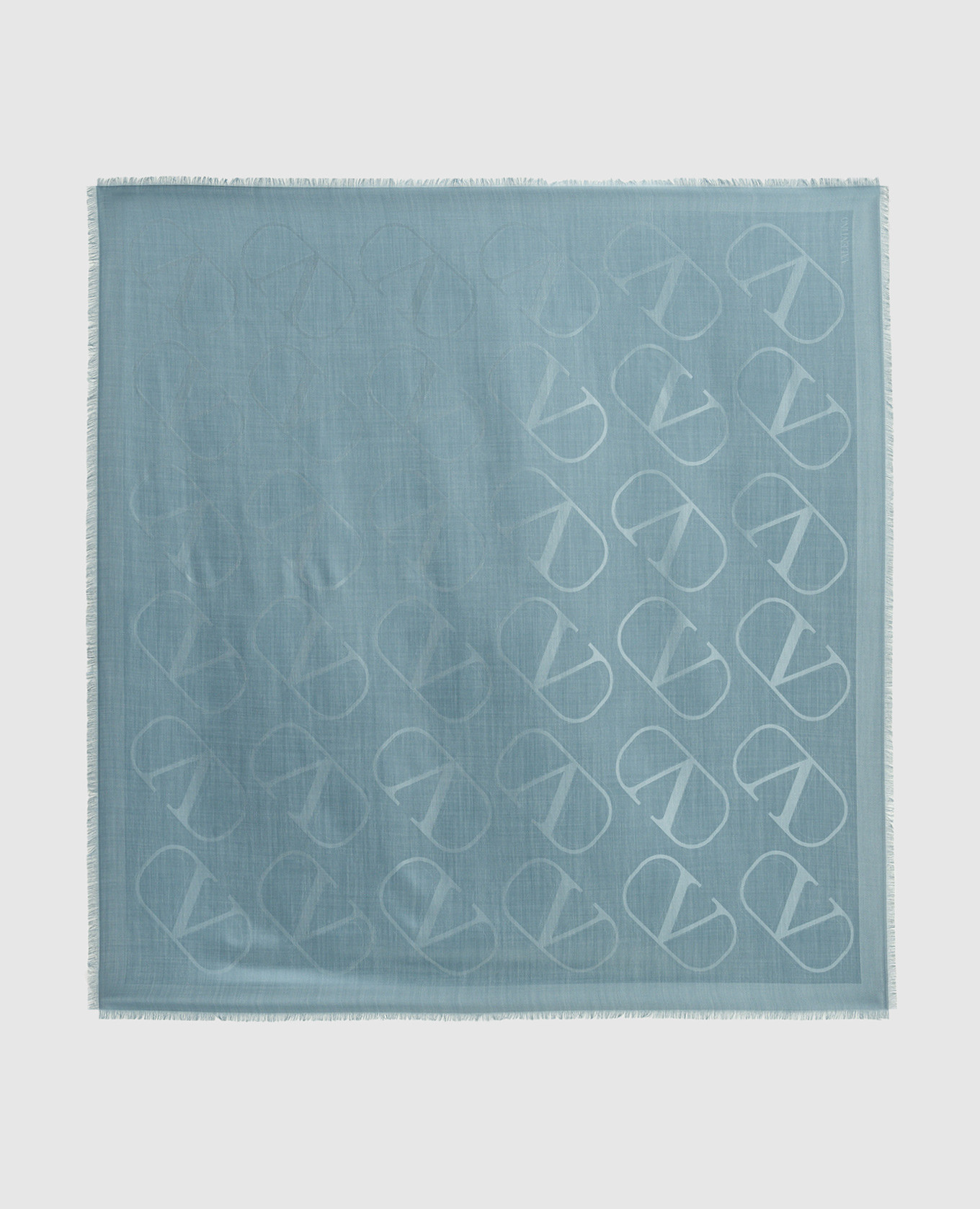 

Голубой платок из шёлка и шерсти VLogo Signature, Платки