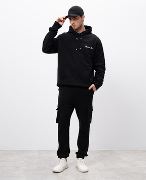 Balmain Черные худи с вышивкой логотипа DH1JT047BC78