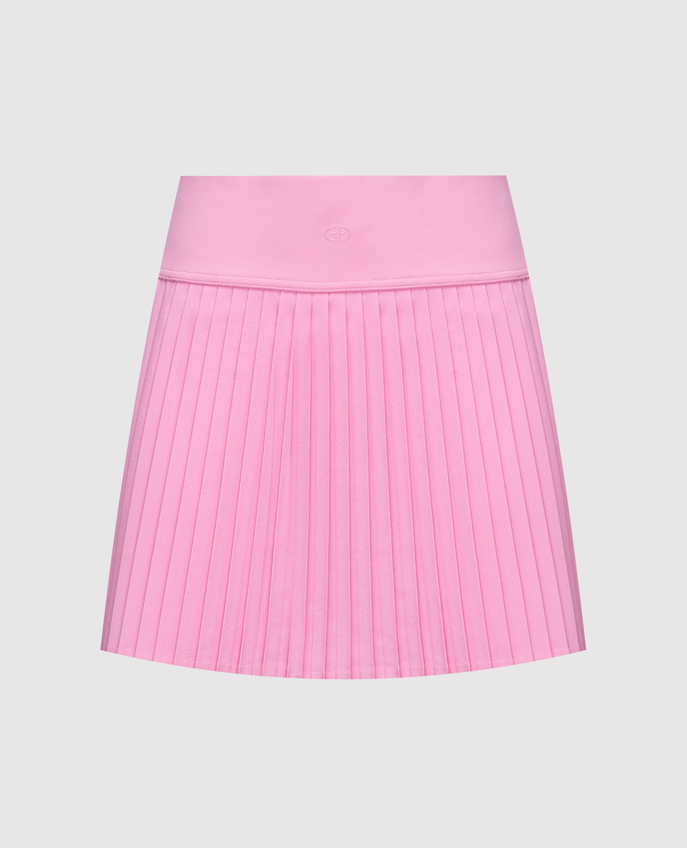 Pink logo pleated skirt