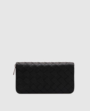 Bottega Veneta Зелений шкіряний гаманець з плетінням 818103V57M1