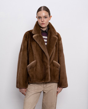 Rindi Коричневая укороченная шуба из меха норки 105VML25