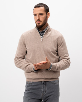 Brunello Cucinelli Коричневый джемпер из кашемира M2200124