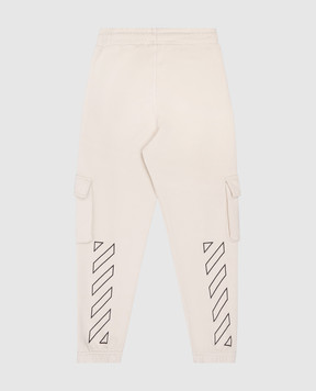 Off-White Детские брюки джогеры с принтом логотипа OBCH005S25FLE001