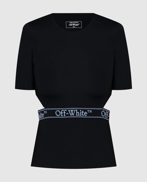Off-White Чорна футболка з логотипом OWVA043S24JER001