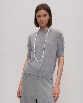 Madreperla Белые бусы с жемчужинами и акцентным серебристым бусином 197822