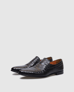 Santoni Черные туфли из кожи крокодила MCWI12146