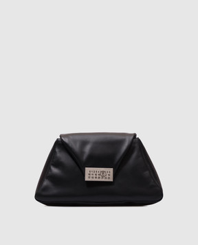 Maison Margiela MM6 Черная кожаная сумка-трапеция с логотипом SB5ZH0020P7258
