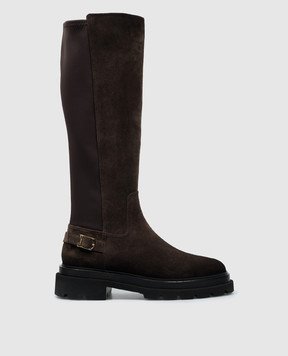 Santoni Коричневые комбинированные сапоги WSEI71065GOMTHIO
