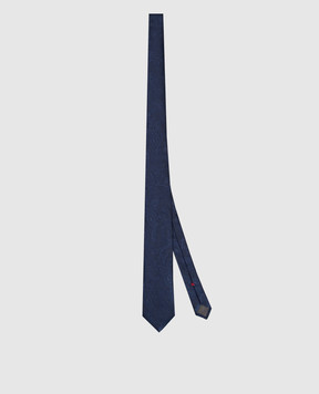 Brunello Cucinelli Синий галстук из шелка в узор MR8970018