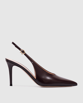 Gianvito Rossi Бордові шкіряні глянцеві слінгбеки ROBBIE G9546185RIC
