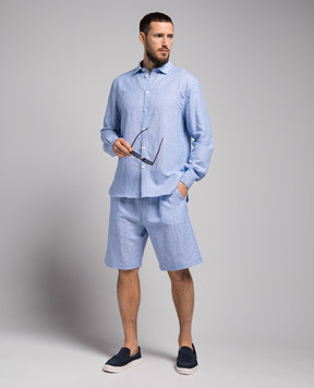 Zimmerli Блакитна сорочка з льоном 469723200