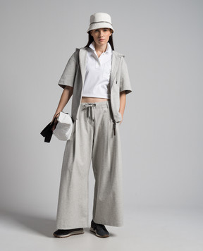 Brunello Cucinelli Серые меланжевые штаны ML946EL199