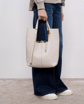 Gianni Chiarini Бежевая кожаная сумка-тоут AVA BS11315RNGDBL