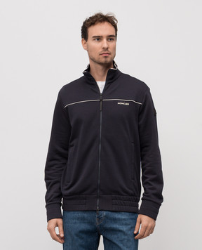 Moncler Синяя спортивная куртка с логотипом K20918G0002789B3P