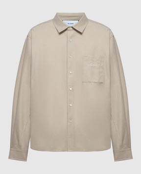 Axel Arigato Бежевая рубашка Flow с вышивкой логотипа A0878001