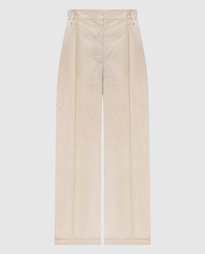 Brunello Cucinelli Бежевые брюки с фактурным узором MQ994HH289