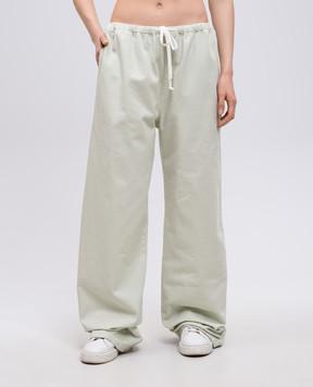 Maison Margiela MM6 Зелені штани з вишивкою логотипа S62KB0235S30653