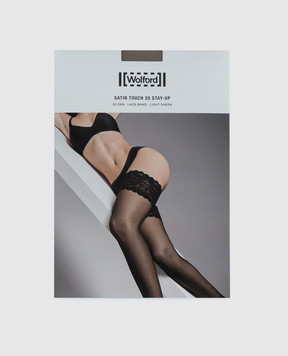 Wolford Бежевые чулки с кружевом Satin 20 Den 21223