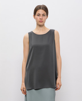 Allude Серый топ из шелка 25584002