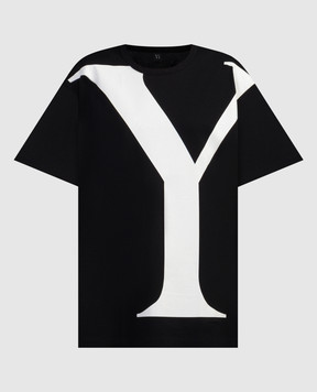Y`S Yamamoto Черная футболка с принтом YST21069