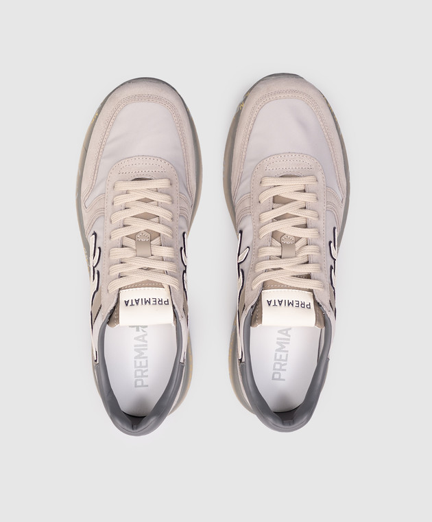 Premiata Серые комбинированные кроссовки MICK с логотипа MICK изображение 4