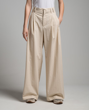 Brunello Cucinelli Бежевые брюки с цепочкой мониль ML949P8509