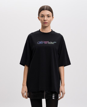 Off-White Черная футболка с принтом San Matthew OWAA134S25JER004