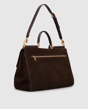Dolce&Gabbana Замшевая коричневая сумка My Sicily BB7814BO903