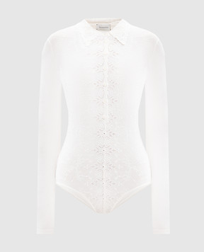 Magda Butrym Біле боді з вишивкою бродері BODYSUIT02252725